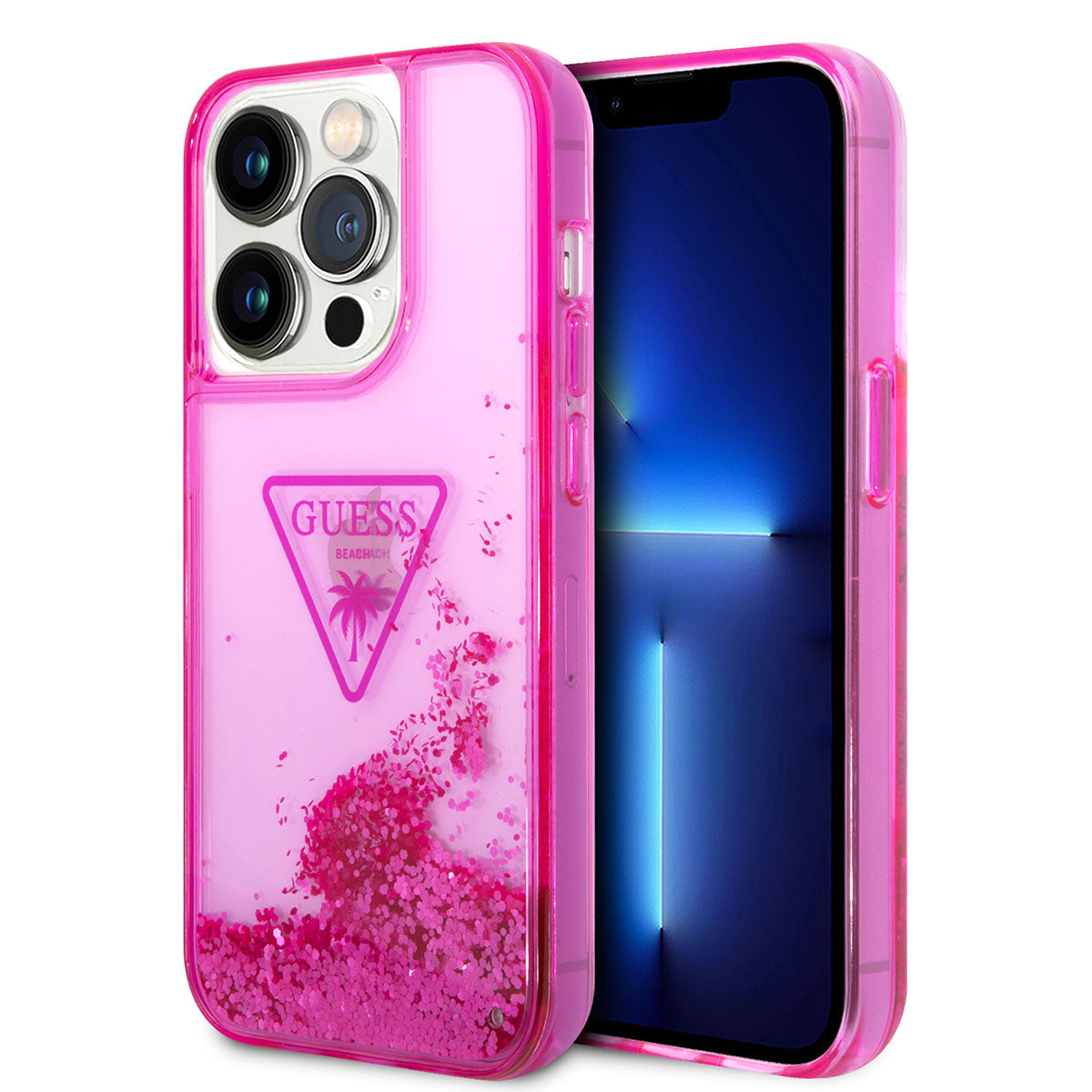 Guess iPhone 14 Pro Max Transparan Sıvılı Simli Dizayn Telefon Kılıfı - 1 Guess iPhone 14 Pro Max Transparan Sıvılı Simli Dizayn Telefon Kılıfı - 1